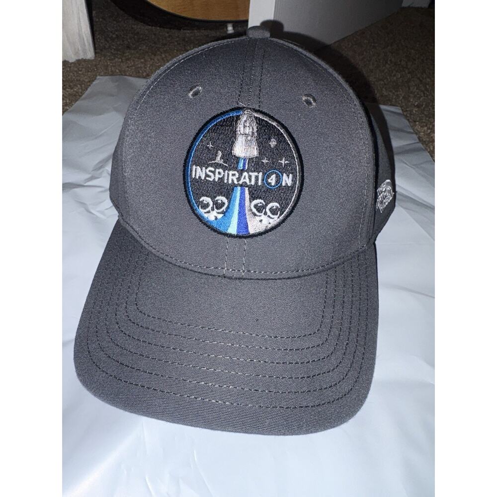 The North Face Inspiration4 Hat Gray Adjustable Strap Space NASA Rocket Cap VTG